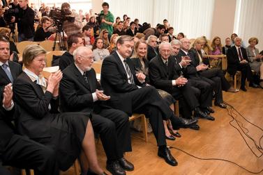 Aplavz predsedniku republike dr. Danilu Türku po slavnostnem govoru ob dnevu Pravne fakultete v Ljubljani