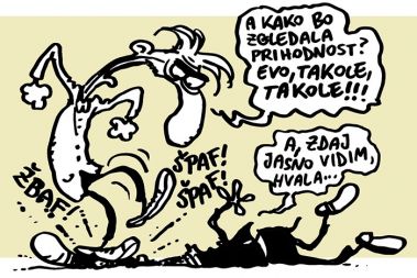 [08] Projekcija: pesimističnemu umu našega portretiranca primerna. ''Demokracija'', ki namesto na informiranih odločitvah dobro izobraženih državljanov temelji na črevesnem brbotanju hord nacionalističnih zombijev, se kmalu dokončno sesede. Veliki brat je kralj in Orwell je za vedno izbrisan iz vseh učbenikov. To je tisti pravi konec zgodovine. Sam je to najbolje napovedal z besedami: »Če želite sliko prihodnosti, si predstavljajte škorenj, kako za vekomaj tepta človeški obraz.« 