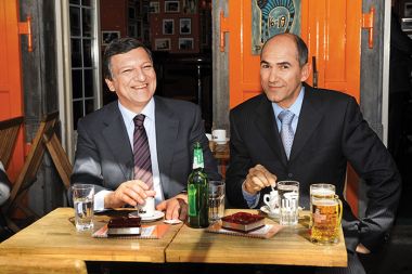 Janez Janša še v časih, ko je prijateljeval s Josejem Manuelom Barroso
