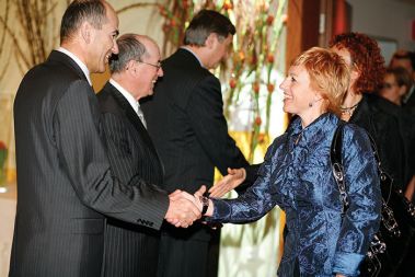 Politik Janez Janša in novinarka Rosvita Pesek
