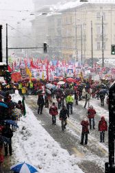 Protest v snegu