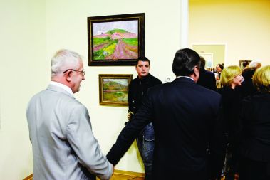 PETER ČEFERIN IN ZORAN JANKOVIĆ NA RAZSTAVI SLOVENSKIH IMPRESIONISTOV, NARODNA GALERIJA, LJUBLJANA 