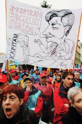 Delavski protest za dvig minimalne plače, 28. novembra 2009 v Ljubljani