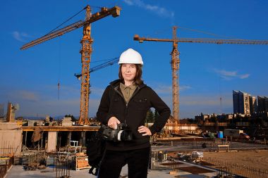 Marija Mojca Pungerčar na gradbišču Športnega parka Stožice