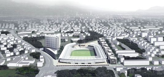 Stadion, ki bo lahko sprejel od 12 do 15 tisoč ljudi, bo ohranil obliko podkve. V prostoru med stadionom in Fondovimi bloki, kjer so bili nekoč vrtički, je namesto zelenega parka predviden niz vila blokov. V njih bo svoje poslovne prostore dobil tudi Olimpijski komite Slovenije. 