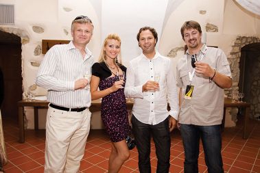 Novi na sceni: Državni sekretar in vodja vladne projektne pisarne za Pomurje Andrej Horvat, takrat kandidat za poslanca SD, Vesna Vitrih, Miss Interneta 2003, Kristjan Magdič, direktor in lastnik podjetja Frontal ter Peter Beznec, organizator festivala na Grossmannovem filmskem festivalu v Ljutomeru, 9. avgusta 2008.