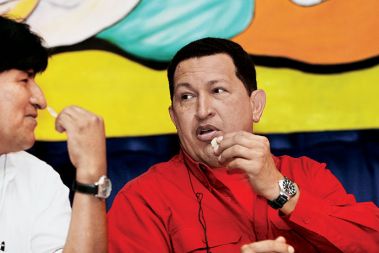 Hugo Chavez med obiskom na Dunaju