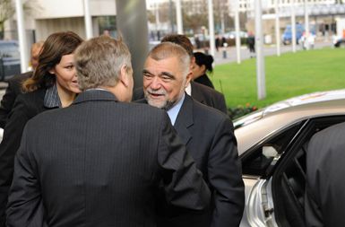 Hrvaški predsednik Stjepan Mesić in generalni sekretar Nata Jaap de Hoop Scheffer