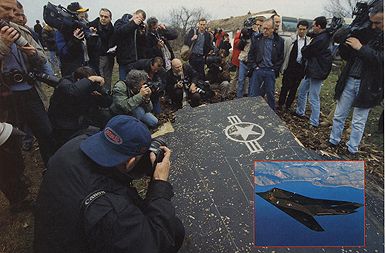 Razglednica, posvečena edini doslej znani sestrelitvi “nevidnega” letala 117 A