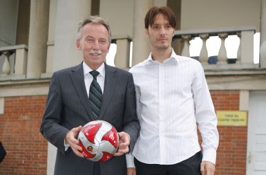 Miran Pavlin v družbi s Francetom Arharjem, kandidatom za župana Ljubljane