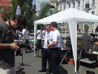 Ljubljanski župan Zoran Janković je pozdravil udeležence in obiskovalce Znanstivala