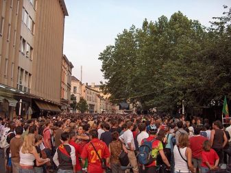Zbirališče nogometnih privržencev