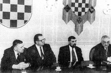 Josip Boljkovac, Martin Špegelj, Stpe Mesić in Franjo Tudjman