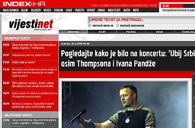Izsek iz spletne strani index.hr