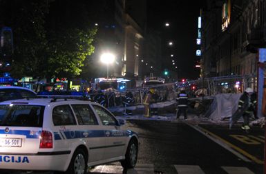 Podrt zidarski oder na Slovenski cesti v Ljubljani
