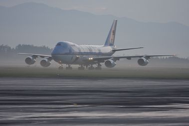 Air force One nad letališčem Jožeta Pučnika