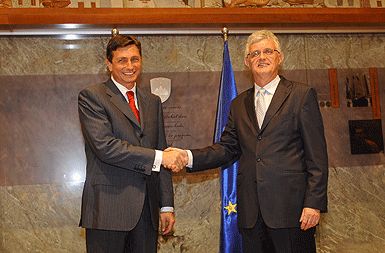 Novi mandatar za sestavo slovenske vlade, Borut Pahor, in Pavle Gantar, predsednik DZ 
