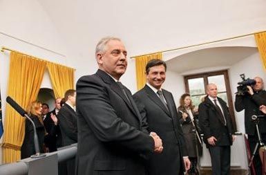 Ivo Sanader in Borut Pahor na gradu Mokrice