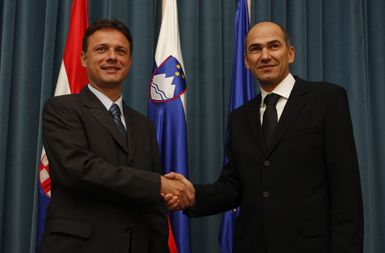 Goran Jandroković in premier Janez Janša.