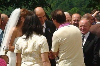 Poroka Urške Bačovnik in Janeza Janše julija 2008: Med povabljenimi je bil tudi Janšev prijatelj Jože Zagožen