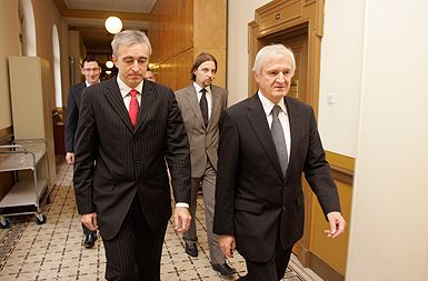 Novi pravosodni minister Aleš Zalar in predsednik vrhovsnega sodišča Franc testen