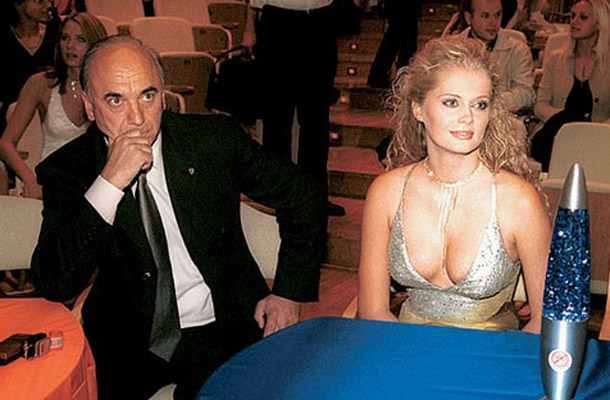 Janez Ujčuč, nekoč strogi žirant na izboru Miss Slovenije, v družbi misice Maše Merc.