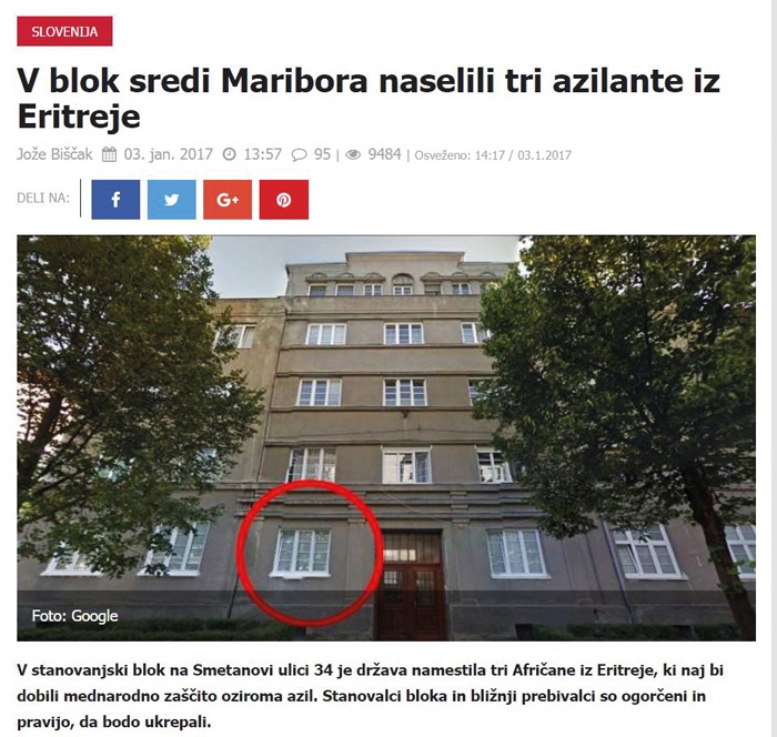Nekateri mediji so objavljali naslove bivališč in fotograﬁ je, kamor naj bi se naselile begunske družine. Gre za poziv k linču.