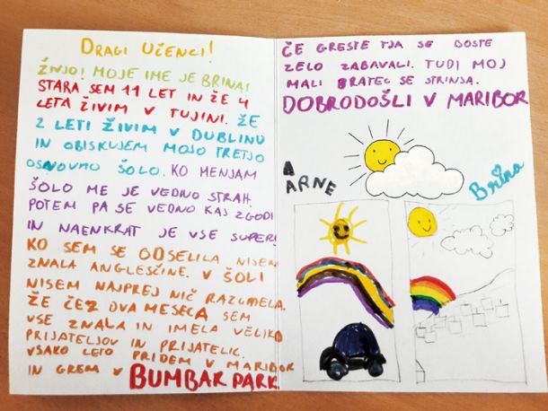 Dobrodošlica male Brine begunskim otrokom v Mariboru