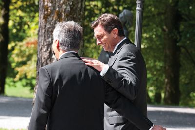 Borut Pahor in Werner Faymann na Brdu