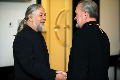 Aleš Gulič in Peran Bošković, paroh srbske pravoslavne cerkve