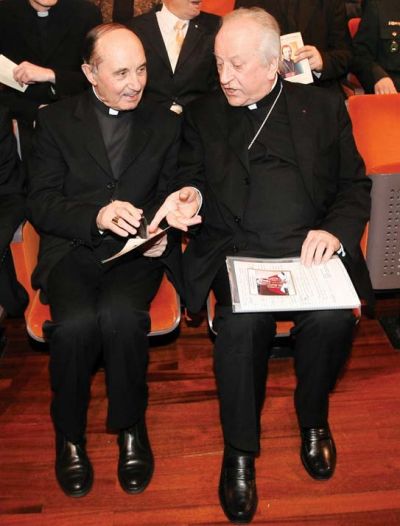 Franc Kramberger, mariborski nadškof, in Franc Rode,idealni stečajni upravitelj mariborske nadškofije