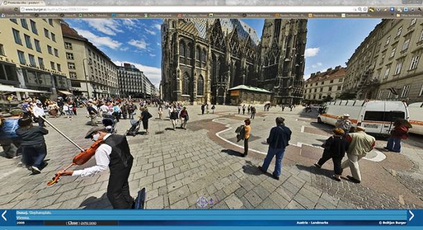 Fotografija Dunaja je še dostopna, podobna fotografija Ljubljane pa ne.