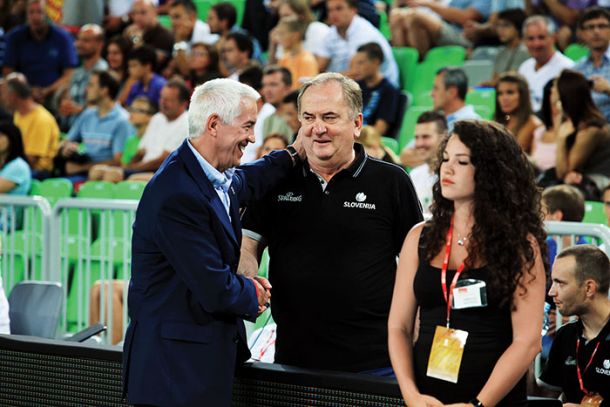 SNIDENJE SEKRETARJA FIBE EUROPE NARA ZANOLINA IN SELEKTORJA SLOVENIJE BOŽIDARJA MALJKOVIĆA, POKAL ADECCO EX-YU 2011, STOŽICE, LJ 