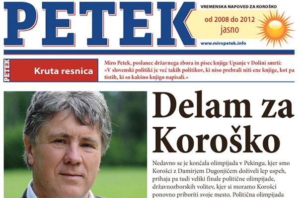 Oglasna priloga za koroškega poslanca Petka
