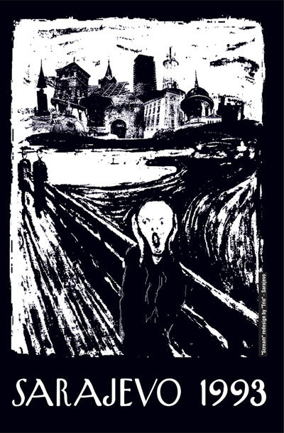 Scream/Krik, Edvard Munch (1893), preoblikovali Trio Sarajevo