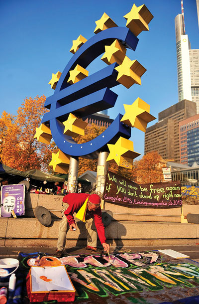 Protest v Frankfurtu 