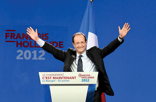 François Hollande na shodu v Bourgetu