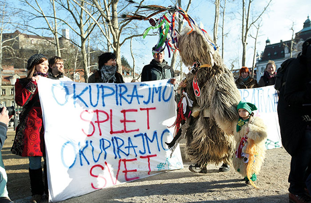 Demonstracije proti sporazumu Acta v Ljubljani