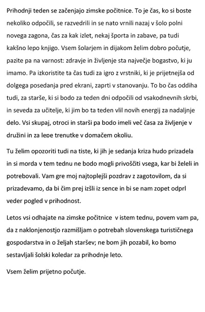 Izvirni dopis ministra Turka