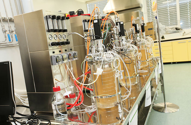 Bioreaktorji v razvojnem centru Biofarmacevtike Mengeš, v katerih gojijo celične kulture.
