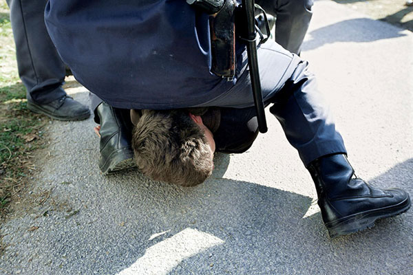 Prisilna sredstva policije, uporabljena nad protestniki ob deložaciji družine Vaskrsić, Litija 