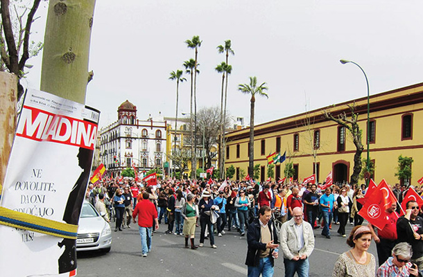 Splošna stavka, Sevilla, Španija / Foto Pavel Jamnik