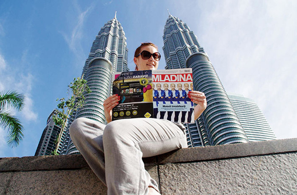 Kuala Lumpur, pri dvojčkih Petronas, Malezija / Foto Tomaž Tekauc