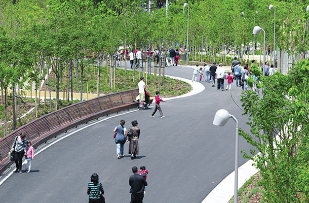 Park Arganzuela v južnem delu območja