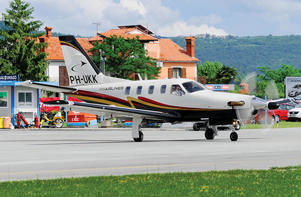 Letalo RB Airlines, Socata TBM 850 na letališču Portorož (posneto junija 2010)