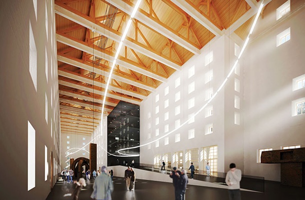 Zmagovalni projekt natečaja za novo upravno središče RS in Mesta Ljubljana definira nov tip upravnega prostora - velik pokrit javni volumen v energetsko ničelnem objektu