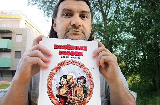 Zoran Smiljanić s svojim vnovič sveže izdanim stripovskim albumom Družinske zgodbe