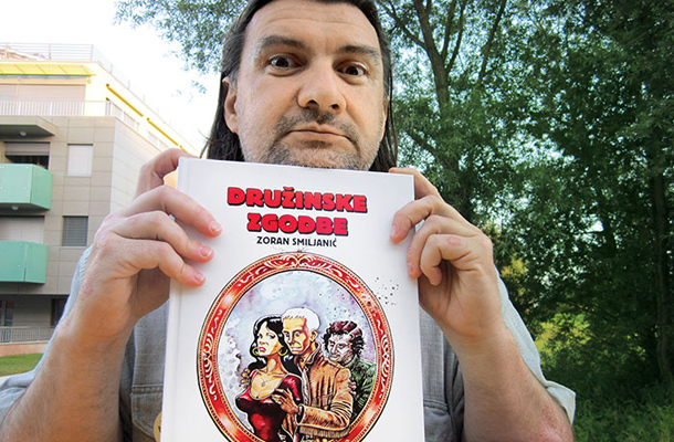 Zoran Smiljanić s svojim vnovič sveže izdanim stripovskim albumom Družinske zgodbe 