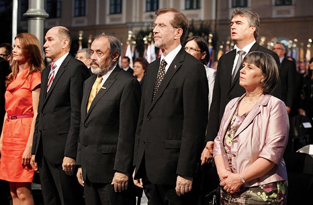 Edini, ki je na državni proslavi ob Dnevu državnosti pel ob Zdravljici, je bil Milan Zver