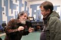 Marko Brecelj in Janez Burger, snemanje dokumentarca o Breclju za TV Slovenija, studio Hendrix, Koper